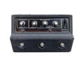 Isolated black vintage phaser stomp box guitar effect. Royalty Free Stock Photo