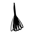 Isolated black whisk in simple style