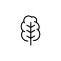 Isolated black and white color trees illustrations. Lineart style vector forest icon and logo set. Park and garden flat Royalty Free Stock Photo