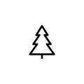 Isolated black and white color trees illustrations. Lineart style vector forest icon and logo set. Park and garden flat Royalty Free Stock Photo