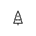 Isolated black and white color trees illustrations. Lineart style vector forest icon and logo set. Park and garden flat Royalty Free Stock Photo