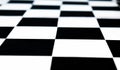 Isolated black and white colored chess board with no chess pawns placed on it Royalty Free Stock Photo