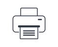 Isolated black and white home printer icon. Vector illustration.