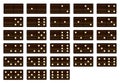 Isolated Black Wooden Dominoes Set