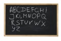 Isolated blackboard with letters