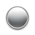 Isolated Blank Brushed Metal Circle Button or Badge on White Royalty Free Stock Photo
