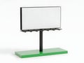 Isolated blank miniature billboard model on a green base against a white background Royalty Free Stock Photo