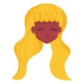 Isolated blonde afro american character avatar Vector