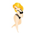 Isolated blonde body positive vector illustration