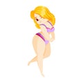 Isolated blonde body positive vector illustration