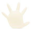 Isolated Blown Up Cream Surgical and Utility Rubber Glove