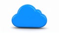 Isolated blue cloud shape on white background representing data storage and computing Royalty Free Stock Photo