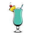 Isolated blue cocktail illustration vector