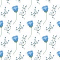 Isolated blue flower and branch with