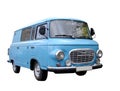 Isolated blue minivan Royalty Free Stock Photo