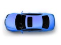 Isolated blue modern car top view Royalty Free Stock Photo