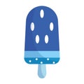 Isolated blue monochromed popsicle icon Vector Royalty Free Stock Photo
