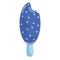 Isolated blue monochromed popsicle icon Vector Royalty Free Stock Photo