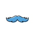 Isolated blue mustache icon Prostate cancer awareness campaign Vector