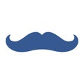 Isolated blue mustache icon Prostate cancer awareness campaign Vector