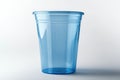Blue Plastic Cup on White Background for Drink Mockups Royalty Free Stock Photo