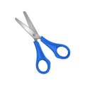 Isolated blue scissors realistic illustration