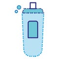 Isolated blue shampoo bottle cleanliness icon Vector Royalty Free Stock Photo