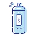 Isolated blue shampoo bottle cleanliness icon Vector Royalty Free Stock Photo