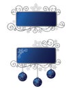 Isolated blue & silver Christmas frames Royalty Free Stock Photo