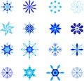 Isolated Blue Snoflake Illustrations