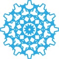 Blue snowflake on white background