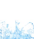 Isolated blue splash of water splashing on a white background. 3d illustration, 3d rendering Royalty Free Stock Photo