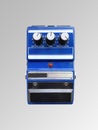 Isolated blue vintage octave stomp box effect.