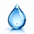 Isolated Blue Water Drop with Transparent Background and Reflection Royalty Free Stock Photo