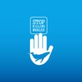 Isolated blue whale in white hand vector logo. World whales` day. Save mammals. Stop killing whales. Help symbol