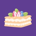 Isolated blueberries tiered cake Dessert Vector