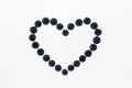 Isolated blueberry heart on white background Royalty Free Stock Photo