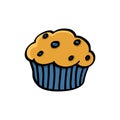 Blueberry muffin illustration on white background Royalty Free Stock Photo