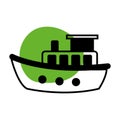 Isolated boat outline icon Vector