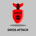 Isolated bomb icon. DDos attack concept