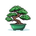 Isolated Bonsai Tree on White Background AI Generated