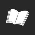 Isolated book icon, black and white education background