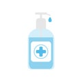Isolated bottle of disinfectant liquid soap. Antiseptic lotion. Vector illustration. Royalty Free Stock Photo