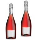 Isolated bottles of red (rose) wine Royalty Free Stock Photo