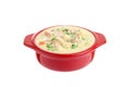 Isolated bowl of chicken vegetable cream soup Royalty Free Stock Photo