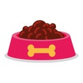 Isolated bowl of pet food icon Vector