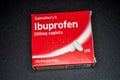 Isolated box of supermarket store Ibuprofen caplets.