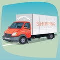 Isolated box truck with closed body Royalty Free Stock Photo
