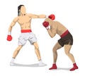 Isolated boxers fight. Royalty Free Stock Photo