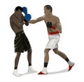 Isolated boxers fight. Royalty Free Stock Photo